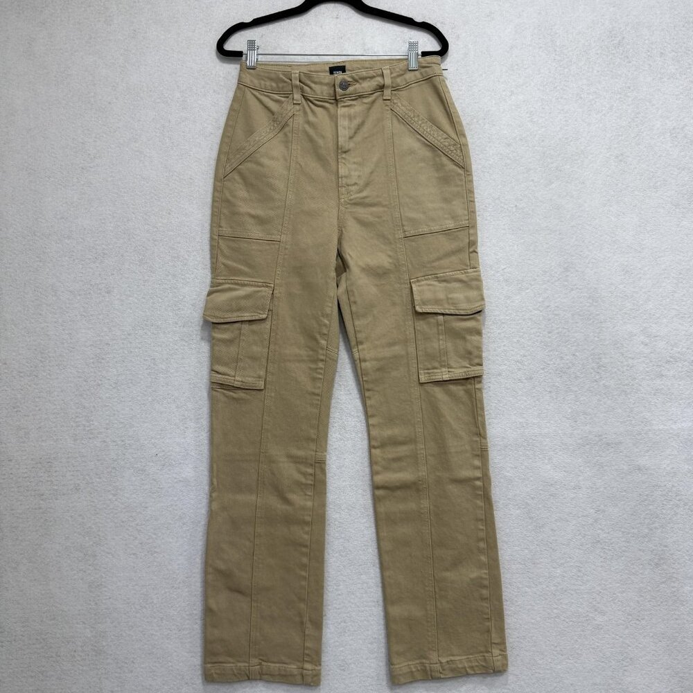 Edwin Cargo Pants Womens 27 Khaki High Rise Straight Leg Utility Made in USA